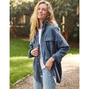 Frank & Eileen McLoghlin Utility Shirt Polar Flannel Melange Jean NWOT